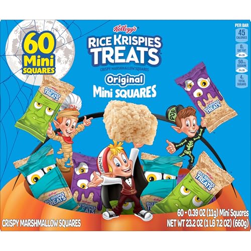 Rice Krispies Treats Crispy Mini Marshmallow Squares, Trick-or-Treat Snacks, Halloween Pack, Original, 23.2oz Box (60 Bars) - Image 6