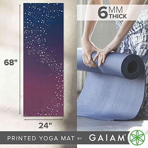 Gaiam Yoga Mat - Premium 6mm Print Extra Thick Non Slip Exercise & Fitness Mat for All Types of Yoga, Pilates & Floor Workouts (68"L x 24"W x 6mm Thick) - Image 3