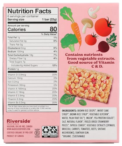 MadeGood Strawberry Crispy Squares, 6 Healthy Snacks, 0.78oz - Image 2