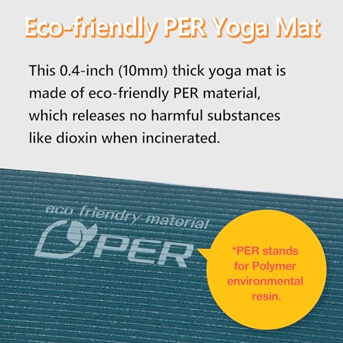 PER Eco-Friendly 2-Color Yoga Mat (0.4") - Secure Grip for Yoga, Pilates, Gym, Tear-Resistant, Portable w/Strap & Bag, 68x24" Forest Green/Black, All Levels,Easy to Clean - Image 2