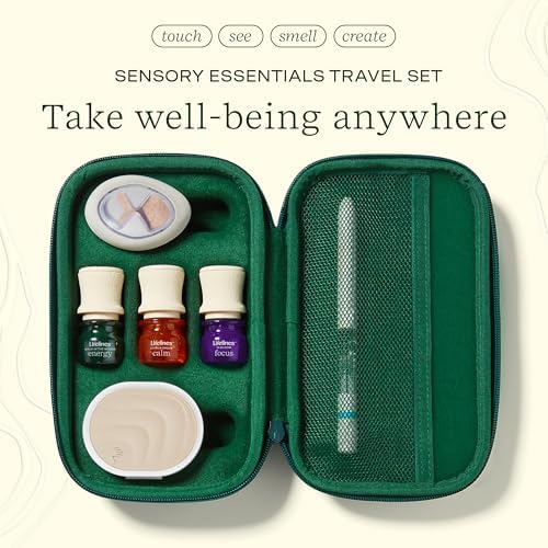 Lifelines Sensory Essentials Travel Set - Includes Everyday Aromatherapy Diffuser, Fidget Grounding Stone, Pen Diffuser & 3 Essential Oil Blends - Unique Sensory Gifts for Women & Men - Image 2
