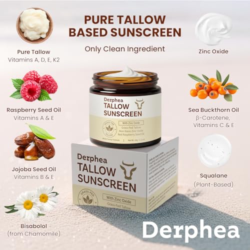Natural Beef Tallow Sunscreen – SPF 50 Daily Sun Care for Extremely Sensitive, Acne-Prone & Kid-Safe Skin – Non-Toxic Sunblock with 22% Non-Nano Zinc Oxide, Clean Formula for Face & Body - Image 3
