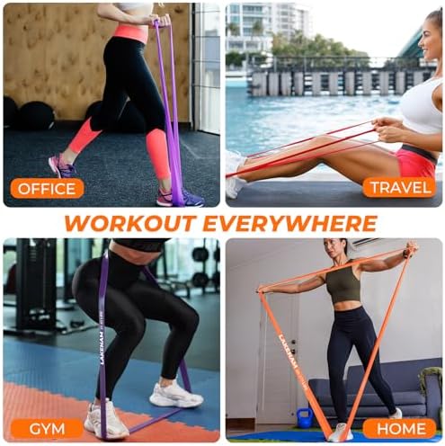 Resistance Bands Set, Exercise Workout Pull Up Assistance Bands with 6 Resistance Levels, Muscle Training Straps for Fitness, Working Out, Body Stretching, Physical Therapy, More - Image 5