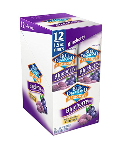 Blue Diamond Almonds, Blueberry Flavored Snack Nuts, Single Serve Bags (1.5 Oz. Tubes, Pack of 12) - Image 4