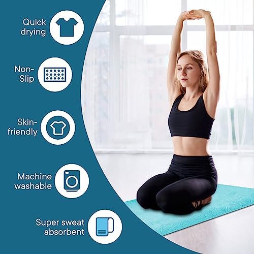 Yoga Towels, Non Slip Hot Yoga Mat Towel with Grip Dots,Super-Absorbent Soft Microfiber Yoga Blanket for Pilates, Fitness and Workout 72inch x 24inch - Image 2