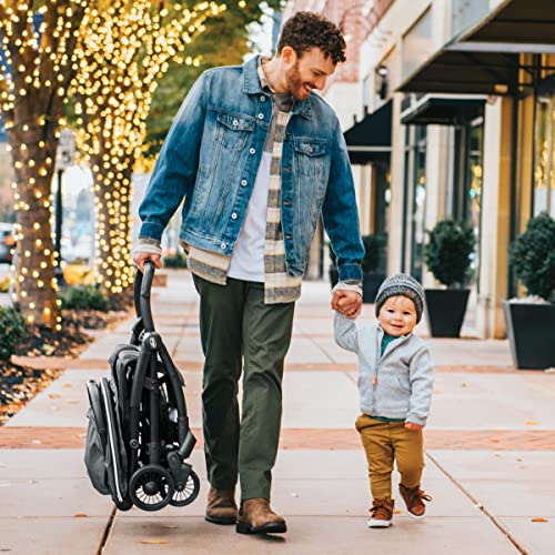 Chicco Presto Self-Folding, Compact Stroller with Canopy, Lightweight Aluminum Frame Umbrella Stroller, for Babies and Toddlers up to 50 lbs. | Graphite/Grey - Image 2
