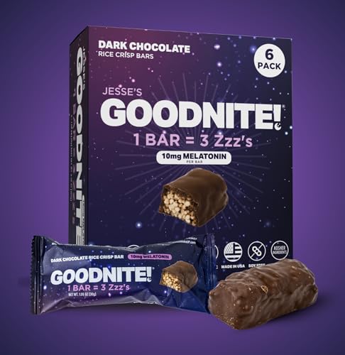 GOODNITE! Sleep Bars – Proprietary Blend with 10mg Melatonin & L-Theanine – Vegan, Gluten-Free, Kosher – Dark Chocolate Protein Snack for Restful Sleep a good night of rest. – 6 Pack - Image 9