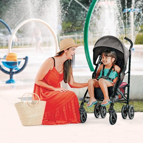 Chicco Liteway Stroller, Compact Fold Baby Stroller with Canopy, Lightweight Aluminum Frame Umbrella Stroller, for Use with Babies and Toddlers up to 40 lbs. | Dune/Brown - Image 2