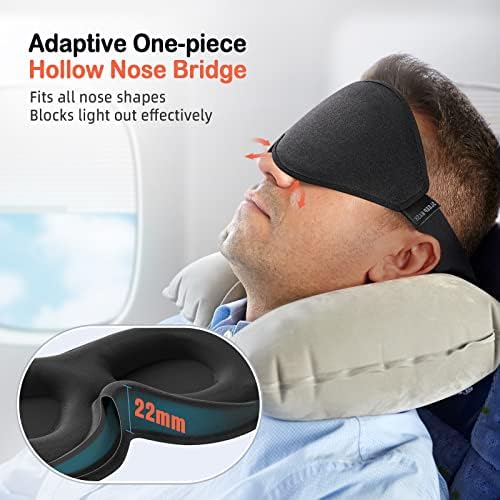 LitBear Sleep Mask for Side Sleeper Women Men, Eye Mask for Sleeping Light Blocking, 3D Contoured Cup Sleeping Mask, Soft Breathable Sleep Eye Mask with Adjustable Elastic Strap for Flight Nap - Image 3
