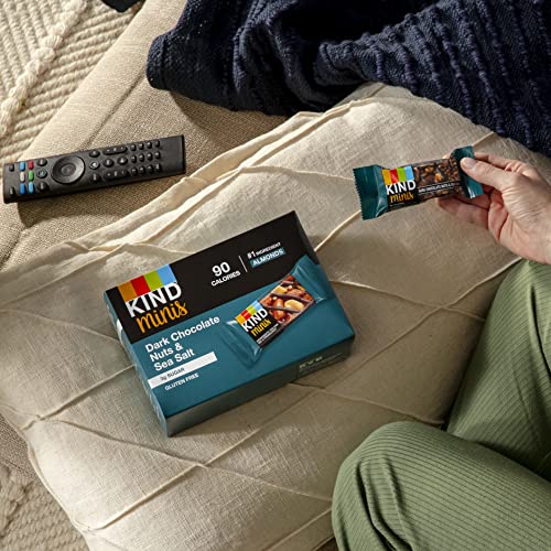 KIND Bar Minis, Variety Pack, Dark Chocolate Nuts and Sea Salt, Peanut Butter, Caramel Almond, Healthy Snacks, 3g Protein, Gluten Free, Low Sugar/Calorie Snacks, 30 Count - Image 4