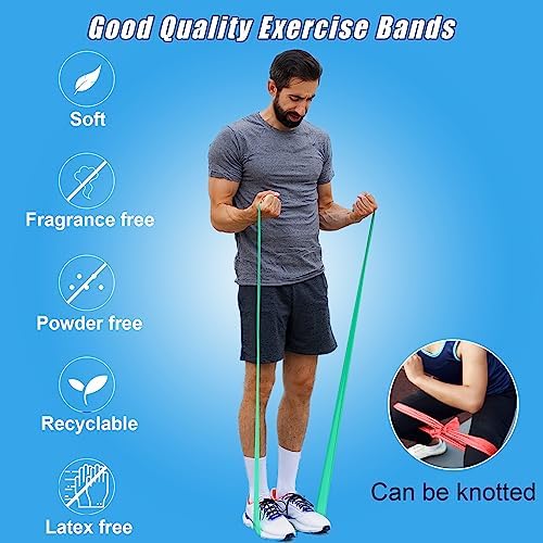 Resistance Bands for Working Out, Physical Therapy Bands, Latex Free Elastic and Exercise Bands Set for Stretching, Suitable for Rehab, Yoga, Pilates, Gym, Home Exercise - Image 5