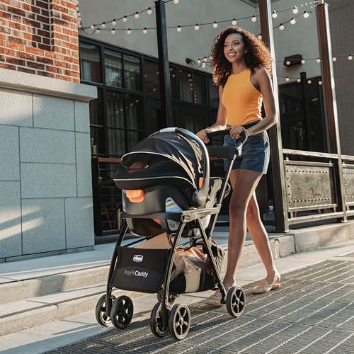 Chicco KeyFit Caddy Frame Stroller, Accepts All Chicco Infant Car Seats, Adjustable Handle, Parent Tray | Black/Black - Image 6