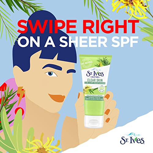 St. Ives Clear Skin Lotion - 3-in-1 SPF 25 Face Moisturizer for Acne Prone, Oily, or Combo Skin, Lightweight Sheer Daily Face Lotion with Tea Tree Extract & Witch Hazel, 3 Fl Oz - Image 4