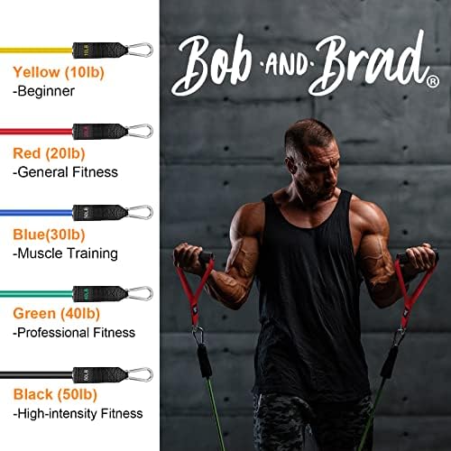 BOB AND BRAD Resistance Bands, Resistance Bands Set for Workout Stackable Up to 125-150 lbs, Exercise Bands with Door Anchor, Ankle Straps, Handles and Carry Case for Strength, Yoga, Gym for Men and Women - Image 5