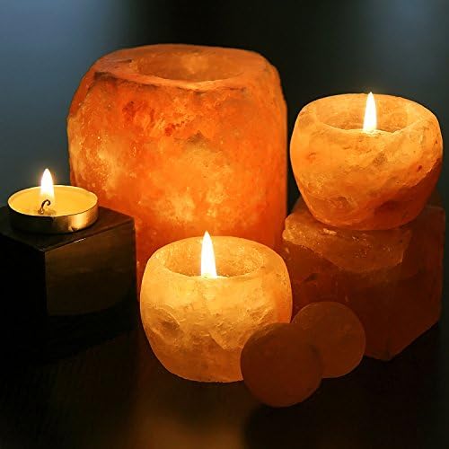 Himalayan Glow Hand Carved Himalayan Salt Candle Holders, Home Decor Item great as a Night light - Image 8