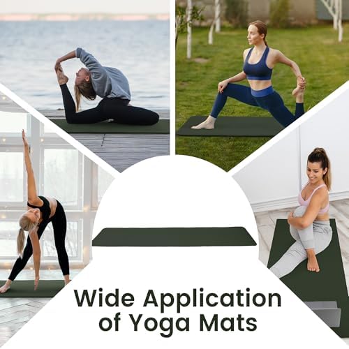 Yoga Mat, 1/2-Inch Extra Thick High Density Exercise Mat, Anti-Tear Exercise Yoga Mat with Carrying Strap, Suitable for Various Yoga Exercises - Image 6