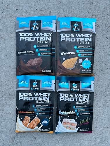 eFlow Nutrition Whey Protein Sample Variety - Isolate Protein Powder Samples, Low Calorie, Fast-digesting, Premium Quality, Travel Packs, Low Carb (4 Pack) - Image 4