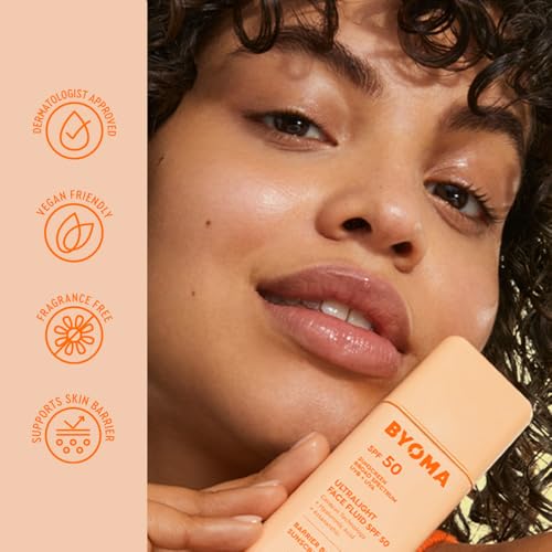 BYOMA SPF 50 Face Fluid - Ultra-Lightweight Facial Sunscreen for All Skin Tones - Luminous Glow, No White Cast - SPF Moisturizer Strengthens Skin Barrier - 1.69 fl.oz - Image 5