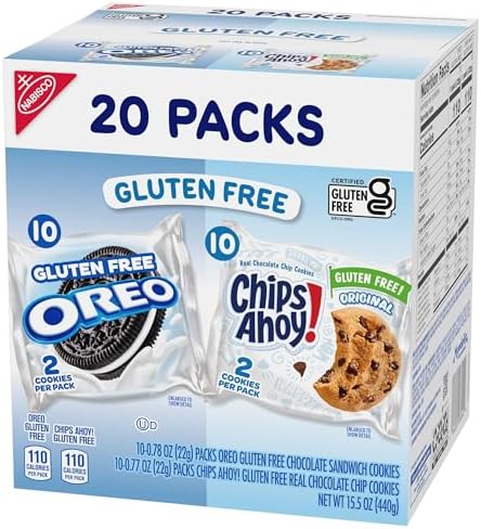 OREO Chocolate Sandwich Cookies & CHIPS AHOY! Chocolate Chip Cookies Gluten Free Cookies Variety Pack, 20 Snack Packs - Image 12