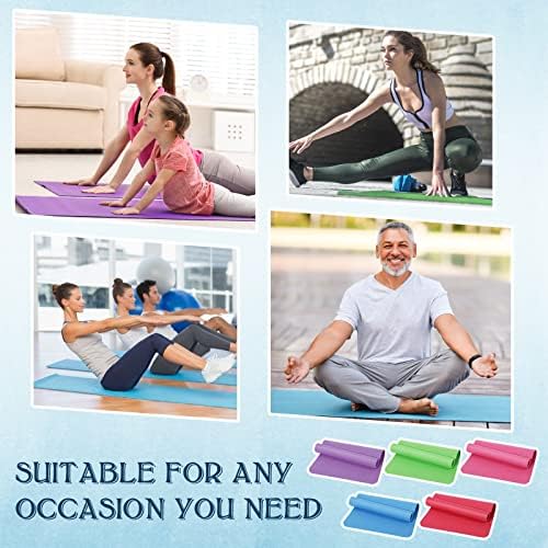 10 Pack Yoga Mats Bulk, 68'' x 24'' x 4mm Thick Yoga Mats for Kids and Adult Gym Mats Bundle Latex Free Exercise Mats with Non Slip Texture for Outdoor Yoga, Pilates or Workout (Multicolor) - Image 6