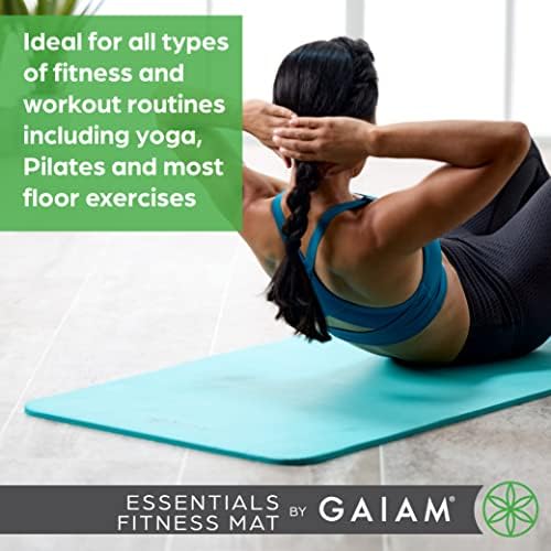 Gaiam Essentials Thick Yoga Mat Fitness & Exercise Mat with Easy-Cinch Carrier Strap,72"L X 24"W X 2/5 Thick, 10mm - Image 7