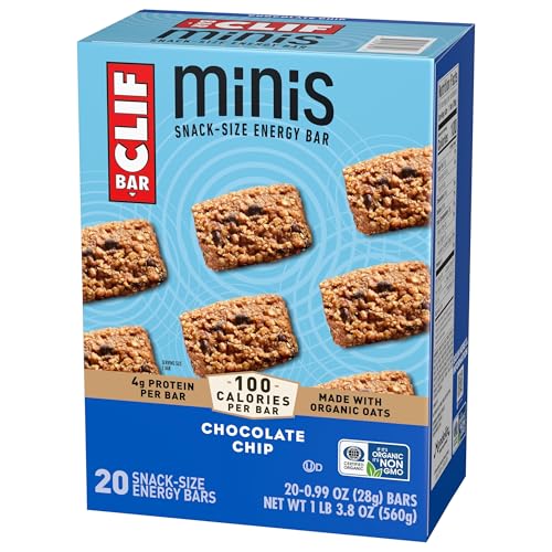 CLIF BAR Minis - Chocolate Chip - Made with Organic Oats - 4g Protein - Non-GMO - Plant Based - Snack-Size Energy Bars - 0.99 oz. (20 Pack) - Image 12