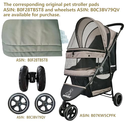ROODO Escort 3 Wheel Dog Cat Pet Stroller for Small/Medium Dogs Cats Best Lightweight Foldable Portable Compact Jogger All Terrain Travel Pet Gear System Puppy Doggie Bunny Kitty Stroller(Grey) - Image 8