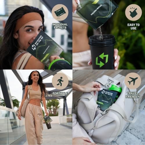 Travel Vegan Protein Powder Packets – Single-Serve Plant-Based Protein + Creatine – 20g Protein + 5g Creatine – All-Natural, Gluten-Free, No Artificial – Chocolate – (15-Pack) - Image 10