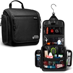 Travel Toiletry Bag for Men and Women - Large Hanging Toiletry Organizer - Waterproof Hygiene Bag with Metal XXL Swivel Hook, with Sturdy Zippers and 19 Compartments for Toiletries, Makeup, Cosmetics