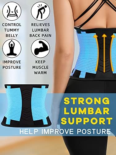 KOOCHY Waist Trainer for Women - Waist Trimmer Back Support Belt Sweat Wrap for Weight Loss Workout Fitness Gym Sport - Image 2