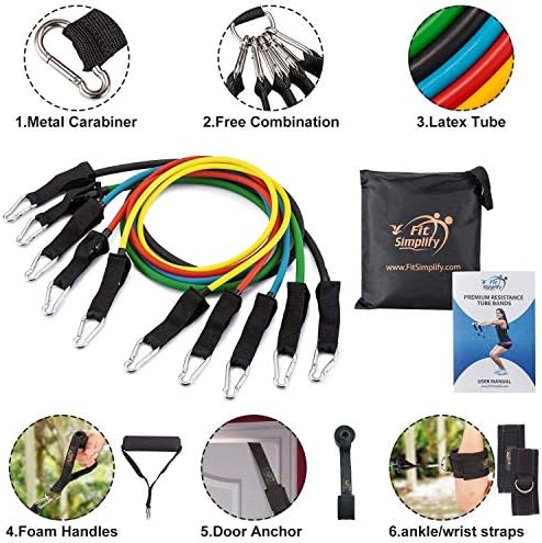 Fit Simplify Resistance Tube Bands 12 Piece Set with Instruction Booklet - Image 2