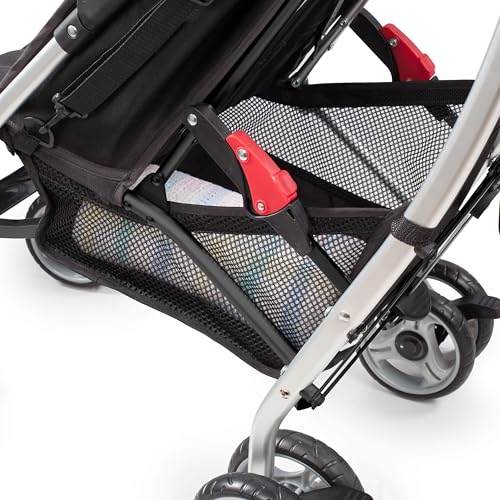Bright Starts 3Dlite Convenience Stroller, Black - Lightweight Stroller, Large Seat Area, Mesh Siding, 4 Position Recline, Extra Large Storage Basket, Infant Stroller for Travel - Image 4