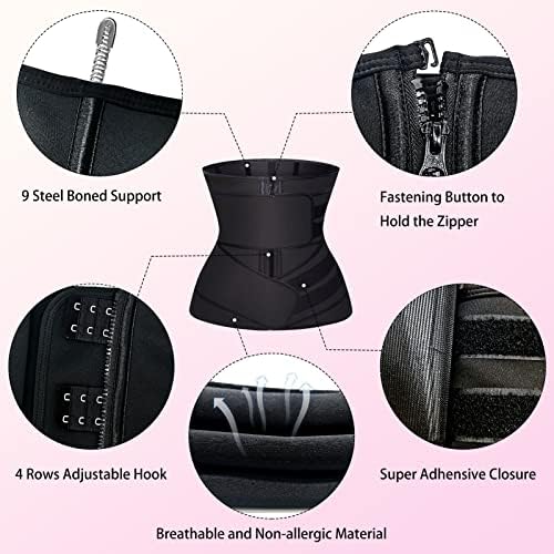 GainKee Clip and Zip Waist Trainer Corset Women Neoprene Worked Out Sweat Vest Body Shaper - Image 2