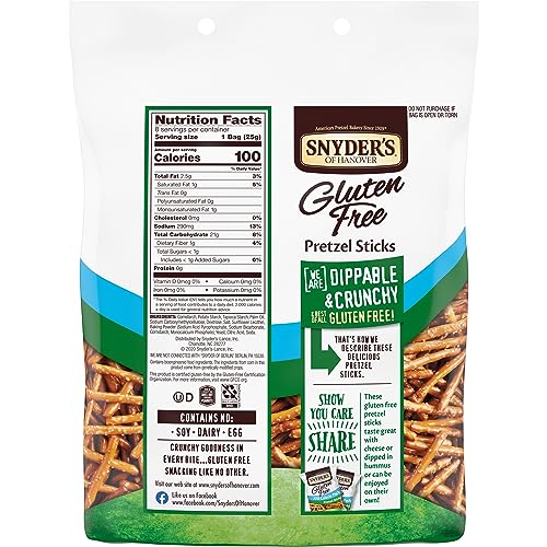 Snyder's of Hanover Gluten Free Pretzel Sticks, 100 Calorie Individual Packs, 8 Ct - Image 3
