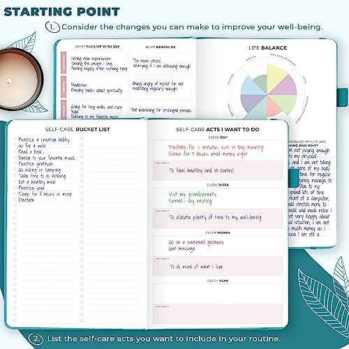 Clever Fox Self-Care Journal – Daily Reflection Notebook – Mental Health & Personal Development Planner, Meditation & Mood Log, A5 (Aquamarine) - Image 2