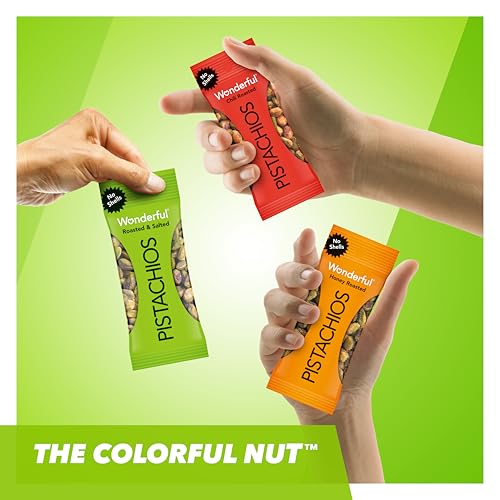 Wonderful Pistachios No Shells, 3 Flavors Mixed Variety Pack of 9 (0.75 Ounce), Roasted & Salted Nuts (4), Chili (3), Honey (2), Protein Snacks, Gluten Free, Pantry Staples, Healthy Snacks Variety Pack for Adults, Stocking Stuffers - Image 6