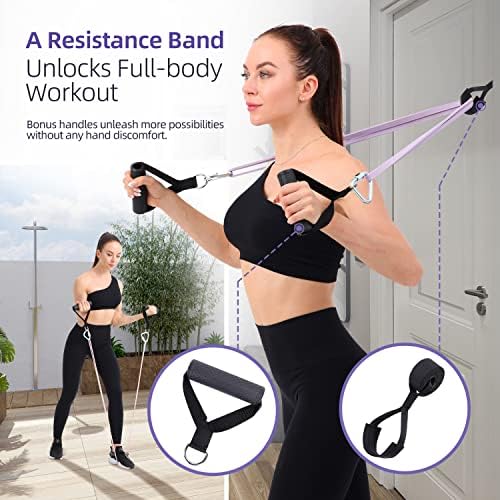 Resistance Bands Workout Set: 5 Levels Pull Up Assist Bands 5-130lb with Handles & Door Anchor - Image 4