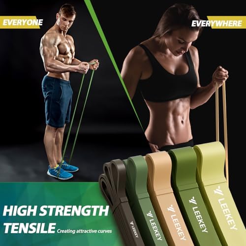 LEEKEY Resistance Bands, Exercise Bands with Handles,Pull Up Assist Bands - Bands for Working Out,Band for Men and Women Fitness Training, Physical Therapy,Home Workouts - Image 3