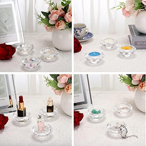 OwnMy Set of 3 Crystal Tea Light Holders Round Votive Candle Holders, Clear Crystal Tealight Candle Holders Crystal Diamond Shaped Candle Stands Modern Candle Centerpiece for Living Room Table Decor - Image 5