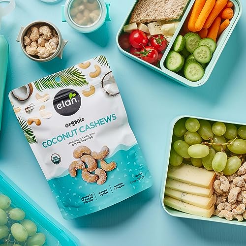 Elan Organic Coconut Cashews, 5.6 oz, Non-GMO, Gluten-Free, Vegan, Kosher, Glazed Nuts (Roasted Cashews, Coconut Milk Powder, Himalayan Pink Salt), Superfood Infused Nuts - Image 6