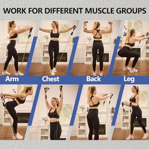 Resistance Bands,Exercise Bands,Resistance Bands for Working Out with Handles for Men and Women,Workout Bands with Door Anchor and Ankle,Strength Training Home Gym Equipment - Image 5