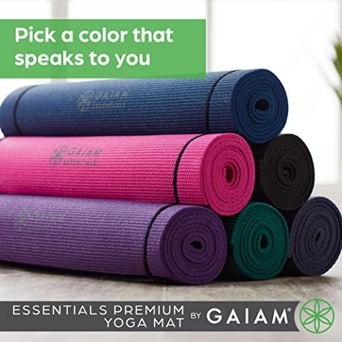 Gaiam Essentials Premium Yoga Mat with Yoga Mat Carrier Sling (72"L x 24"W x 1/4 Inch Thick) - Image 2