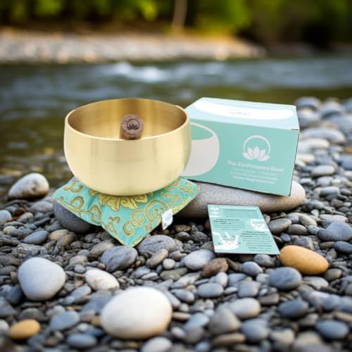 ZENPROSPERA Tibetan Singing Bowl Set – 6-Inch Sound Bowl for Meditation, Relaxation & Stress Relief | The ZenProspera Bowl - Lotus Edition - With Mallet, Gift Box, & Cushion - Image 7