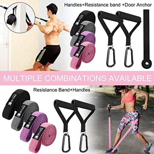 Resistance Bands with Handles,Pull Up Bands Fabric Long Resistance Bands Set of 10 Long Workout Bands with Door Anchor, Handles, Exercise Bands for Working Out, Weight Training - Image 2