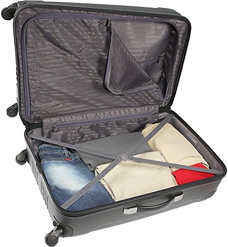 Kenneth Cole REACTION Out of Bounds Lightweight Hardshell 4-Wheel Spinner Luggage, Charcoal, 28-Inch Checked - Image 3