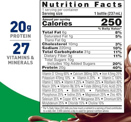 BOOST High Protein with Fiber Ready to Drink Complete Nutritional Drink, Rich Chocolate, 8 fl oz Bottle, 24 Pack - Image 6
