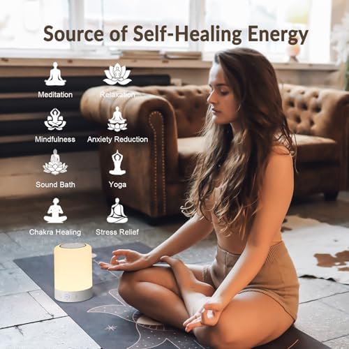 Quietbliss Tibetan Singing Bowl Machine – 9 Authentic Bowl Sounds with Adjustable Night Light for Meditation, Yoga, Chakra Healing, Stress Relief & Sleep Therapy, Timer, Portable & Touch Control - Image 3