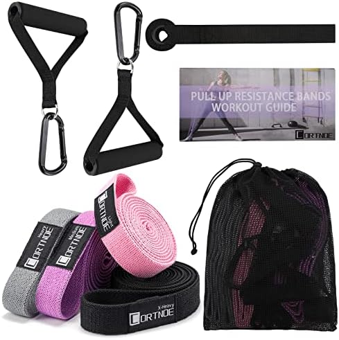 Resistance Bands with Handles,Pull Up Bands Fabric Long Resistance Bands Set of 10 Long Workout Bands with Door Anchor, Handles, Exercise Bands for Working Out, Weight Training - Image 6