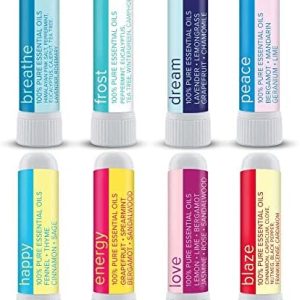 MOXĒ Nasal Inhaler Bundle, 8 Essential Oil Blends, Aromatherapy Sticks, Warming & Cooling Fragrances, Undiluted Oil, Natural Ingredients, Made in USA