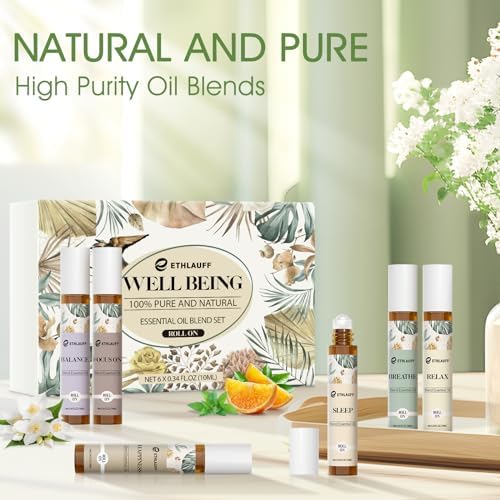 Essential Oils Roll On Set 6 Pack - (Relax, Sleep, Balance,Breathe, Focus on, Happiness) Aromatherapy Oil with Roller Ball, Essential Oils Blends for Skin - Relaxation Gift for Women and Men - Image 3